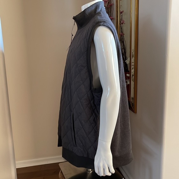 Polo Ralph Lauren REVERSIBLE Gray Heather Mock Neck Full Zip Vest - Picture 8 of 15